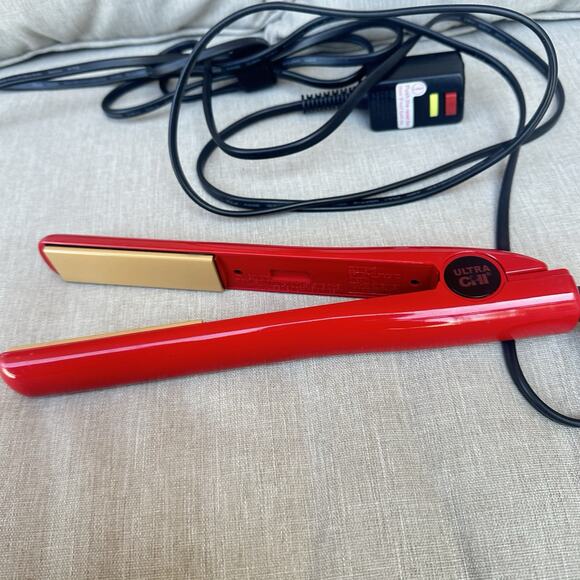 Ultra CHI Red 1" Tourmaline Ceramic Hairstyling Flat Iron Straightener GF1333 - Picture 9 of 9